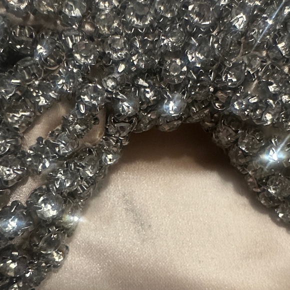 Glamorous Betsey Johnson Rhinestone Bow Satin Mules - Picture 7 of 7